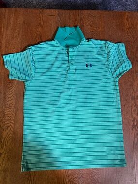 Under Armour Aqua Striped Performance Polo